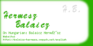 hermesz balaicz business card